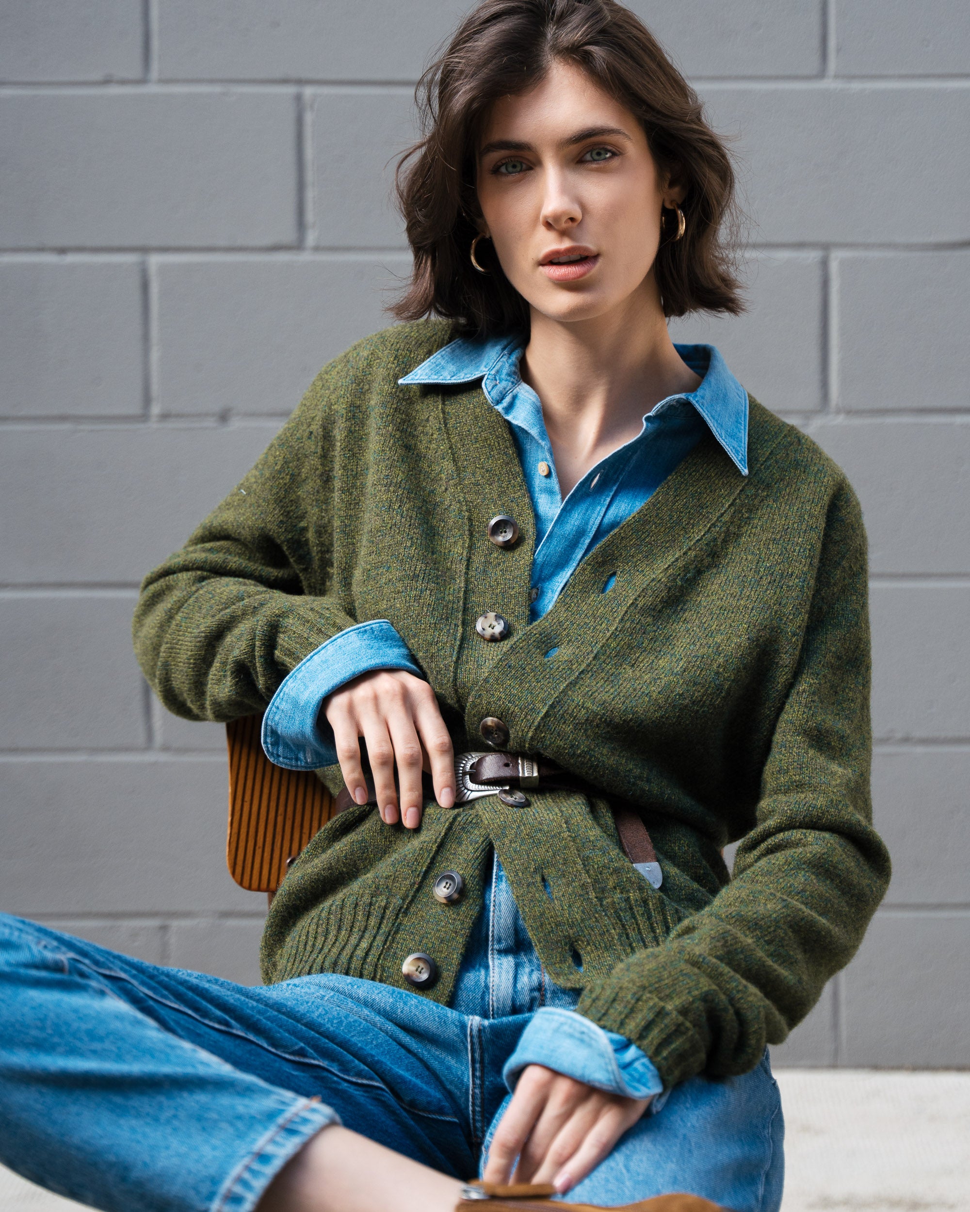 SAOL Cardigan Lungo Irlandese In Pura Lana Merino Con Motivo A Trecce Aran - Colore Naturale, Morbido E Caldo, Maglia Grossa
