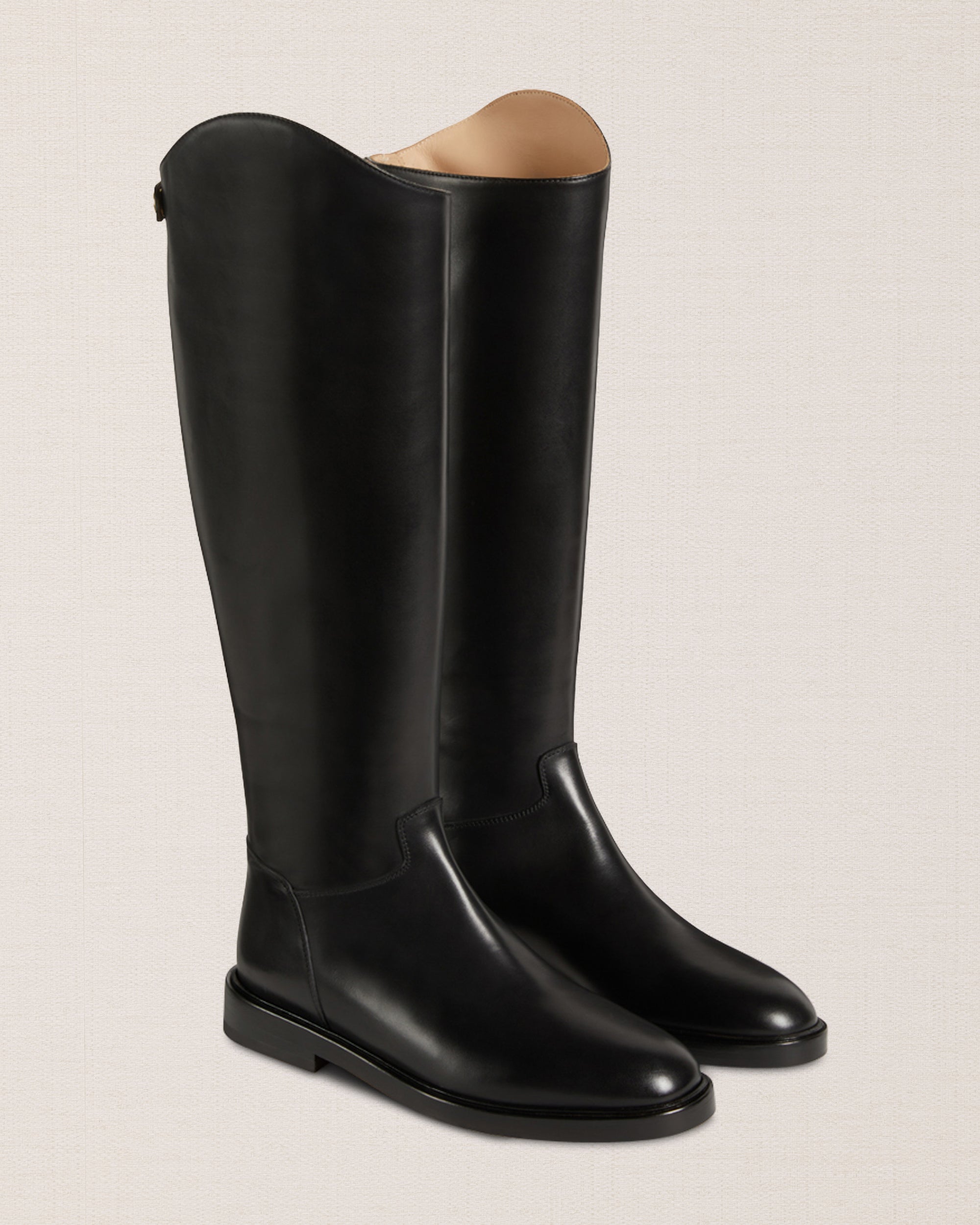 Knee High Stivale Cavallerizza Nero Stivali Cavallerizza Cuoio