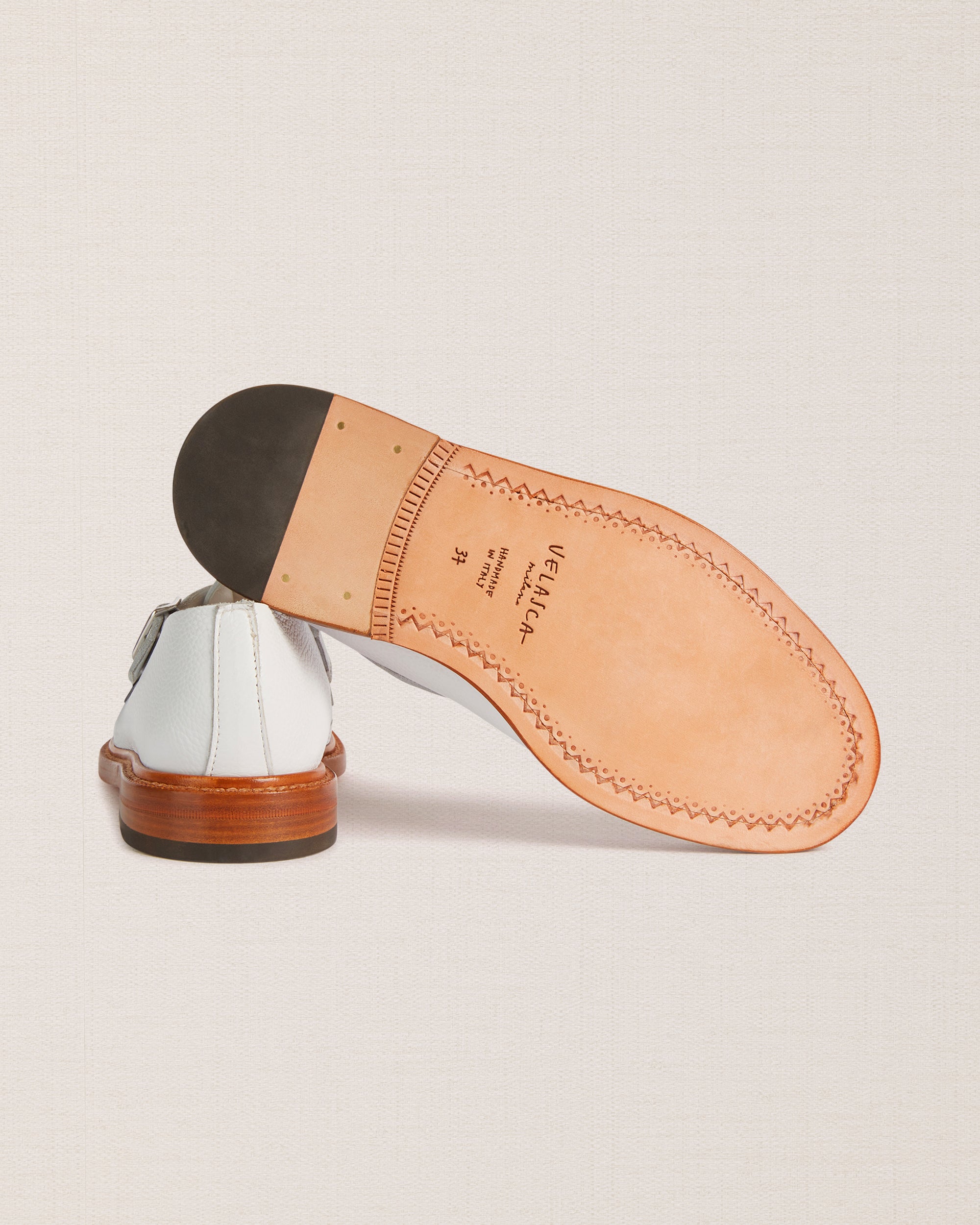 Velasca Scarpe da donna in pelle bianche con doppio cinturino